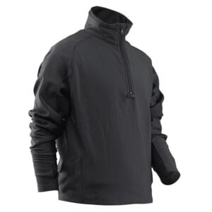 Pullover Shirt, Grid Fleece, 1/4 Zip, Color: Black