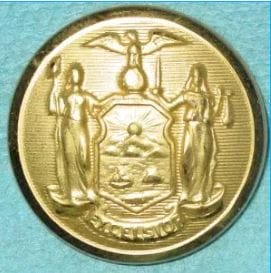 Button, w/New York State Seal, Color: Gold