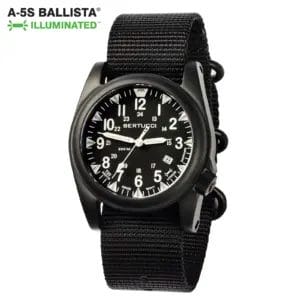 Watch, A-5S Ballista Illuminated, Black Dial w/ Black Nylon Band