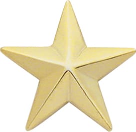 Rank, One Star, Finish: Gold, Set of Two