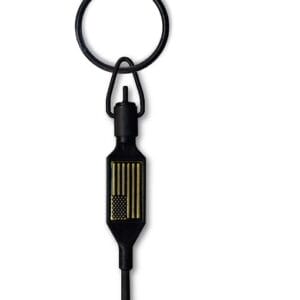 Handcuff Key, Swivel with Blue Line Flag - BLACK