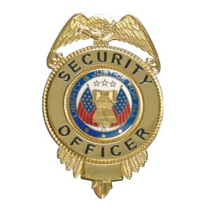 Badge, Security Officer with Flags / Gold
