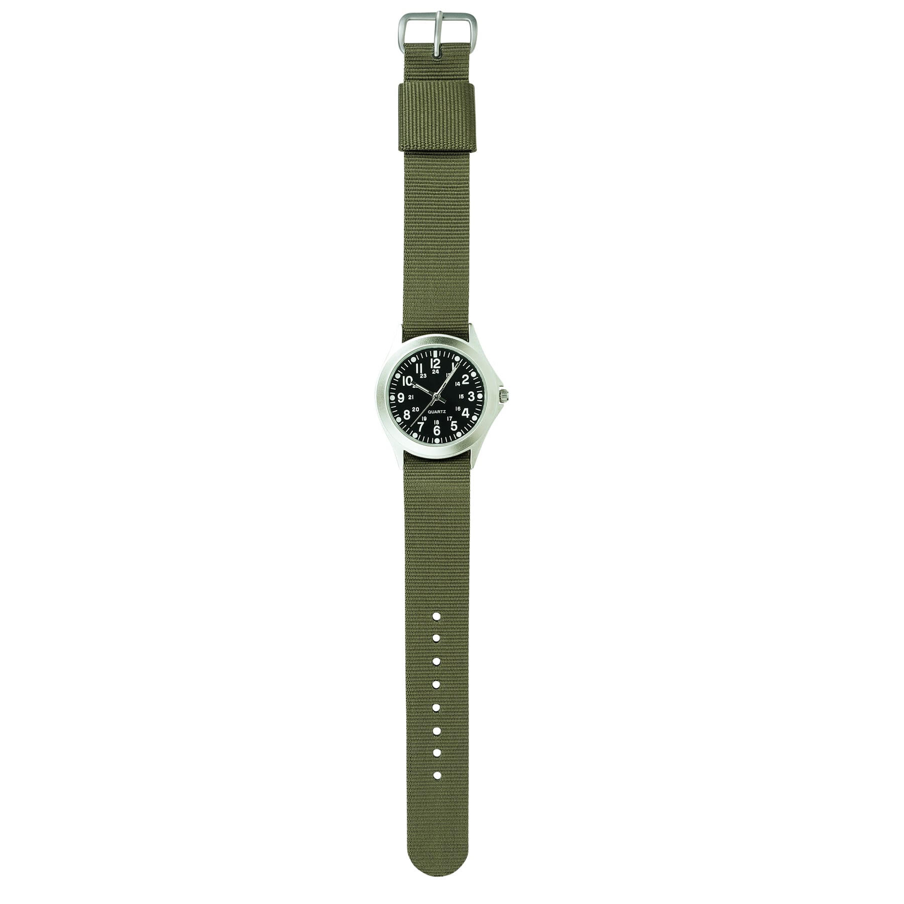 Watch, Military Style Quartz w/OD Green Strap - Image 3