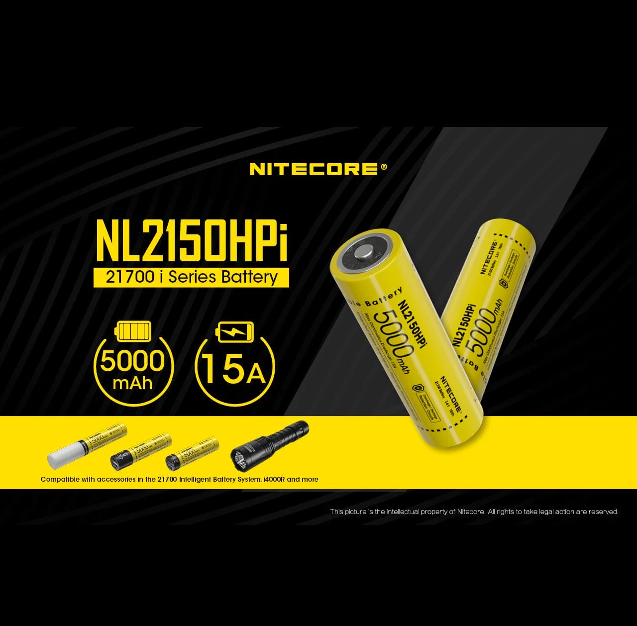 Battery, Nitecore NL2150HPI 5000mAh Rechargeable Battery - Image 2