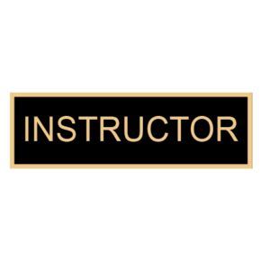 Instructor Pin, Black w/Gold Trim