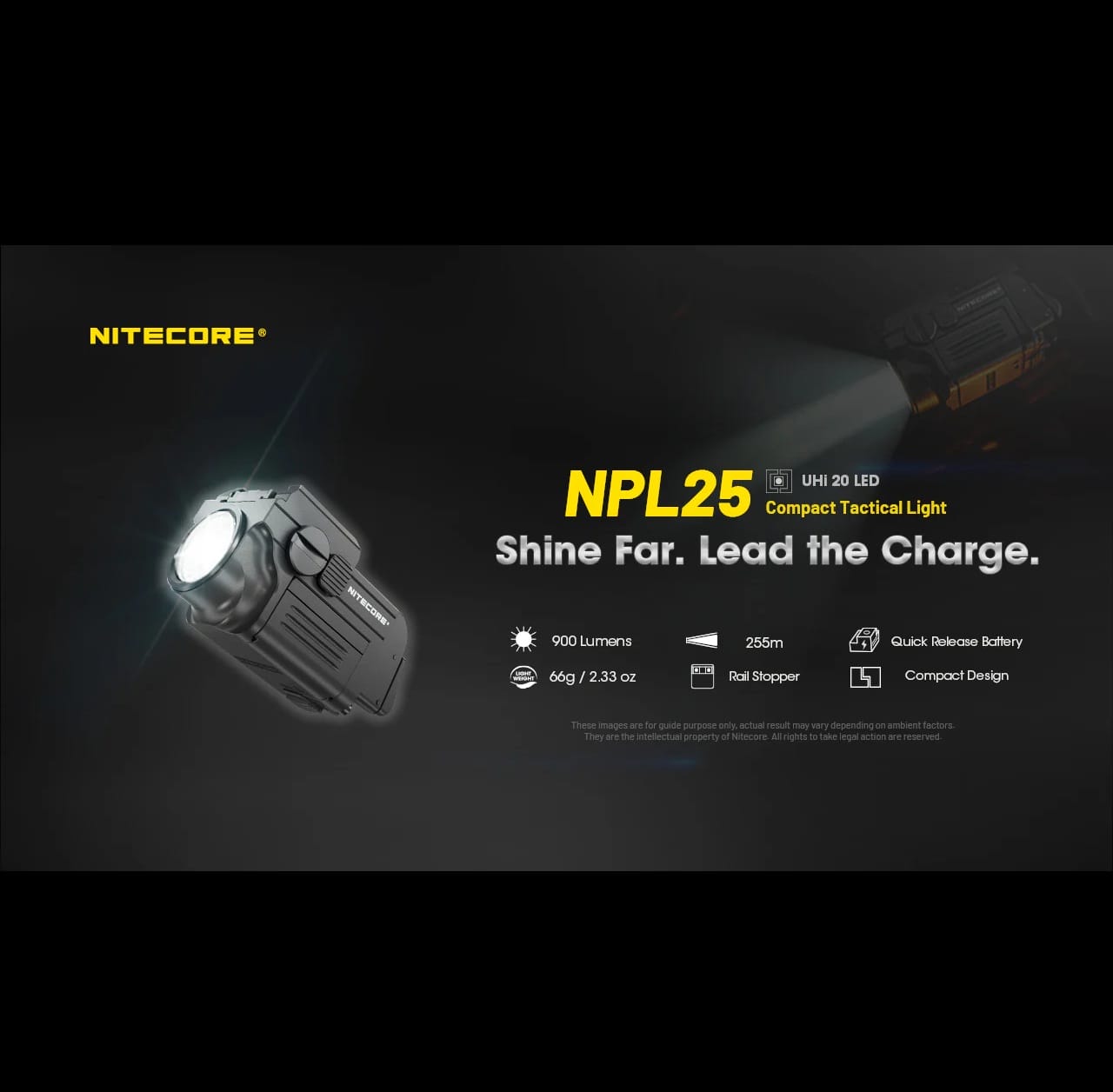 Rail Mount Light, NPL25, Rechargeable Compact - Image 3