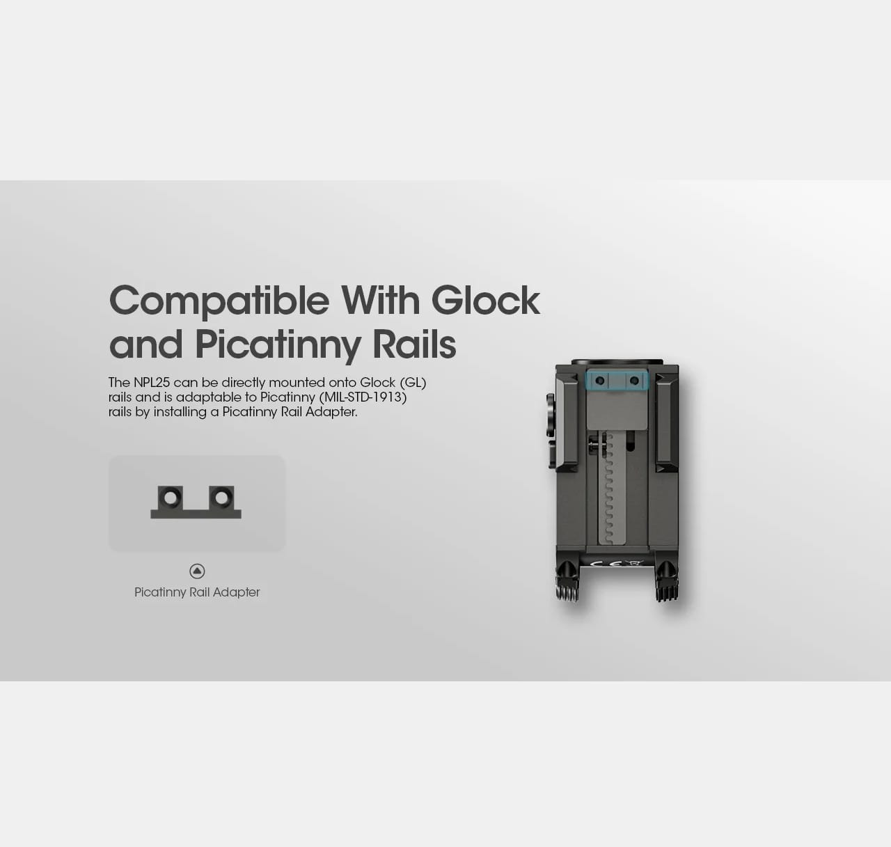 Rail Mount Light, NPL25, Rechargeable Compact - Image 6