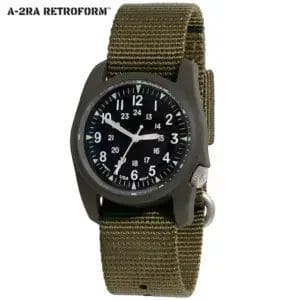 Watch, A-2RA RETROFORM, Black Dial, OD Nylon Band