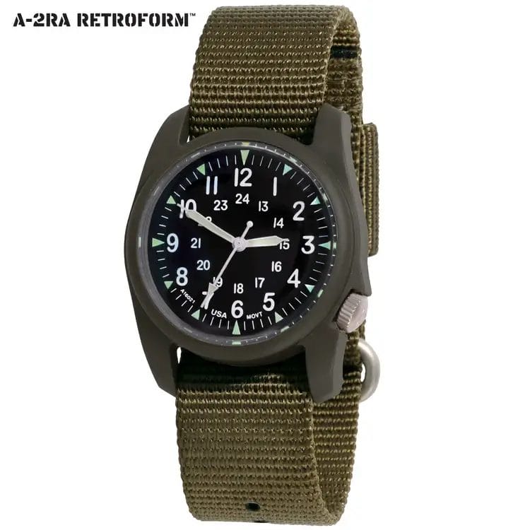 Watch, A-2RA RETROFORM, Black Dial, OD Nylon Band