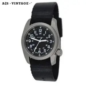 Watch, A-2S Vintage, Black dial, Black Comfort-Webb™ Band