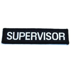 Name Tape, 5" SEW-ON - SUPERVISOR (White on Midnight Navy)