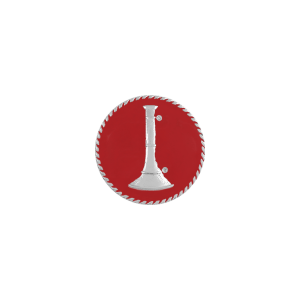 Collar Brass, 1 Bugle, Size: 15/16", Color: Red w/Nickel Trim